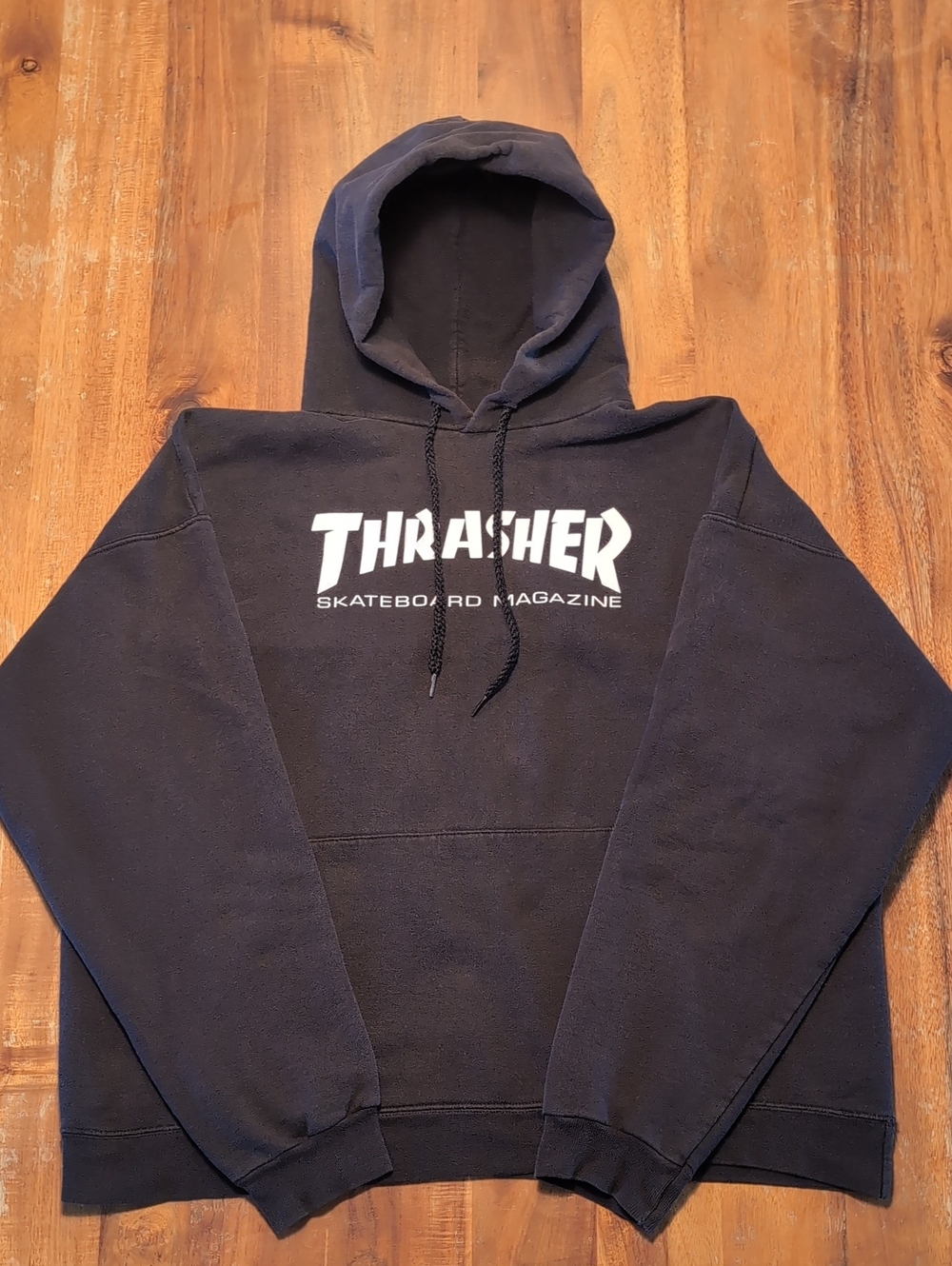 Thrasher Black Hoodie with White Logo
